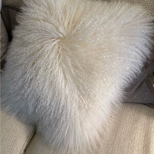 West Elm Cream Fluffy Pillow Cover.16x16